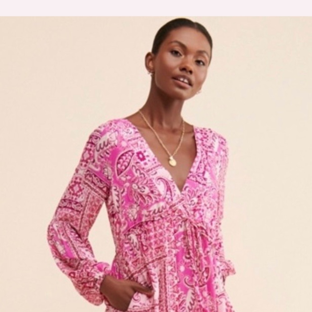 Pink Paisley Maxi Dress